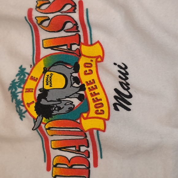 bella Brand Women's Bad Ass Coffee Co. Maui, Hawaii White Tank W/Donkey-NWOT - Picture 8 of 8